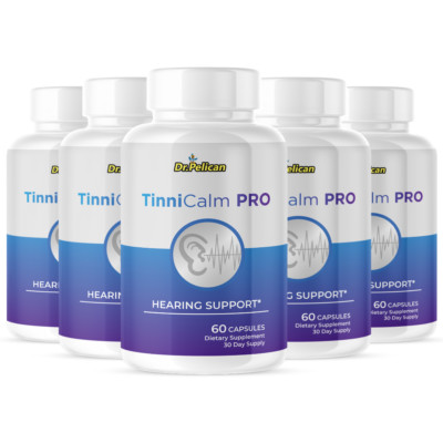 TinniCalm Pro- Hearing Support- 5 Bottles- 300 Capsules