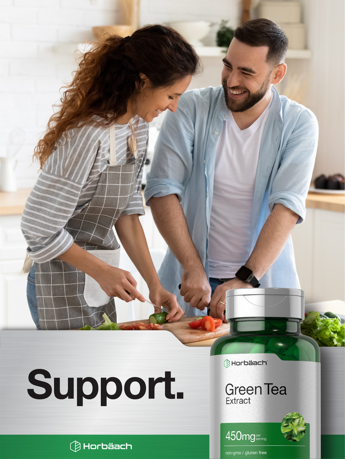 Green Tea Extract Capsules 450mg | 180 Count | Non-GMO | by Horbaach