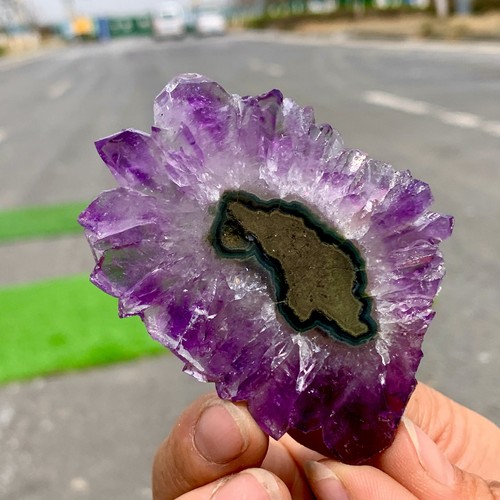 43G Natural Alta Calidad Amatista Ágata Cuarzo Racimo Rebanada Cristal Mineral - Imagen 7 de 24