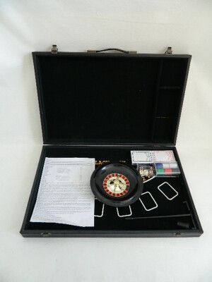 Vintage Portable Casino Roulette and Black Jack 23” Vinyl Case
