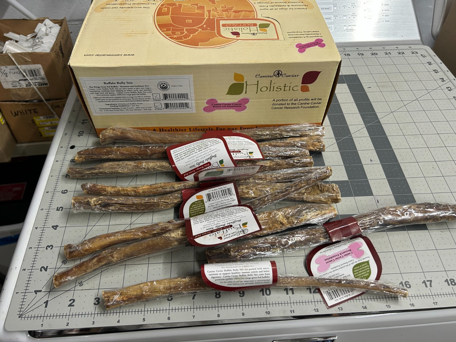 10-pack Canine Caviar Bully 12" Sticks 100% natural grass fed Buffalo Dog chews