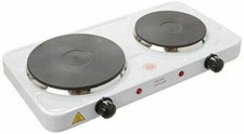 Hot Plate 2000W Induction Double Electric Cooker Hob Table Top Portable White