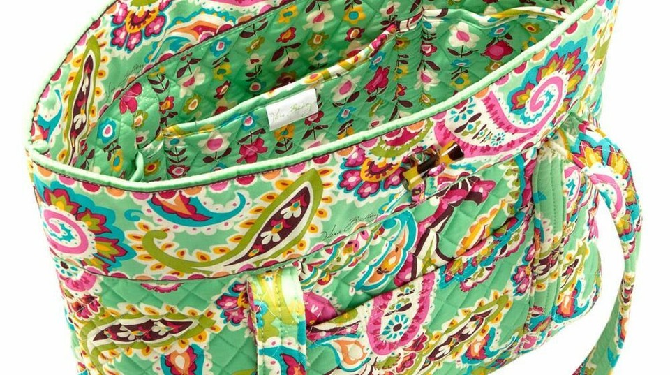 VERA BRADLEY"VERA" EXTRA LARGE TOTE BAGTUTTI FRUTTI PAISLEYMINT