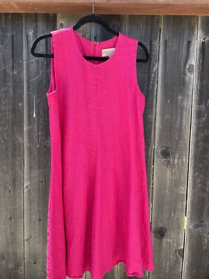 Philosophy womens linen classic dress hot pink size M | eBay