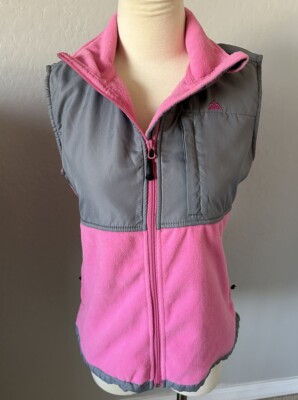 Snozu Ladies Fleece Vest Bright Pink And Gray - Super Cute - M