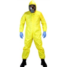 Costume uomo Breaking Bad tuta Hazmat Halloween giallo tuta maschera maschera testa