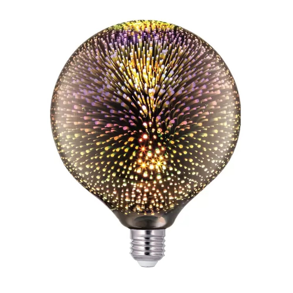 Aigostar Lampadina 3D RGB E27 4W G125 Effetto Fuochi d'Artificio 3D