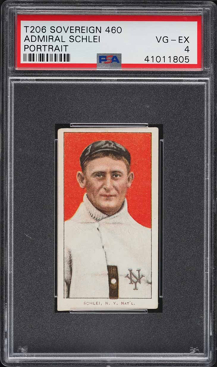1909-11 T206 Admiral Schlei PORTRAIT, SOVEREIGN 460 PSA 4 VGEX