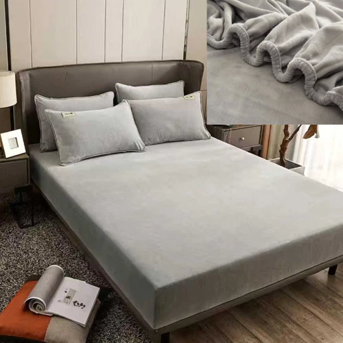 Neue Spannbettlaken Weiches Warm Samt Elastisches Spannbetttuch Matratzenbezug - Bild 2 von 32