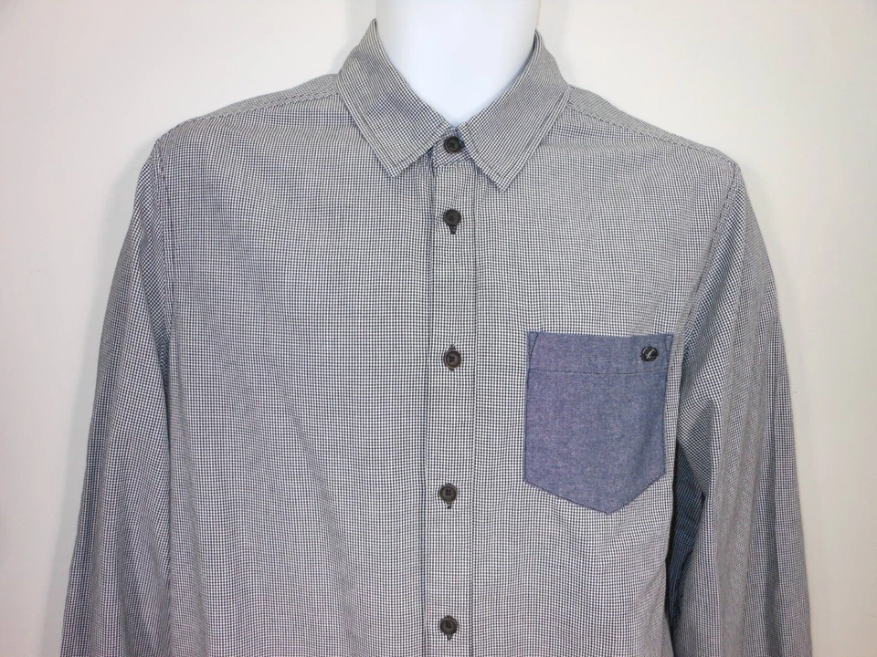 2507-M31-8B7 William Rast micro plaids long sleeves dress shirt Foto 3 de 4