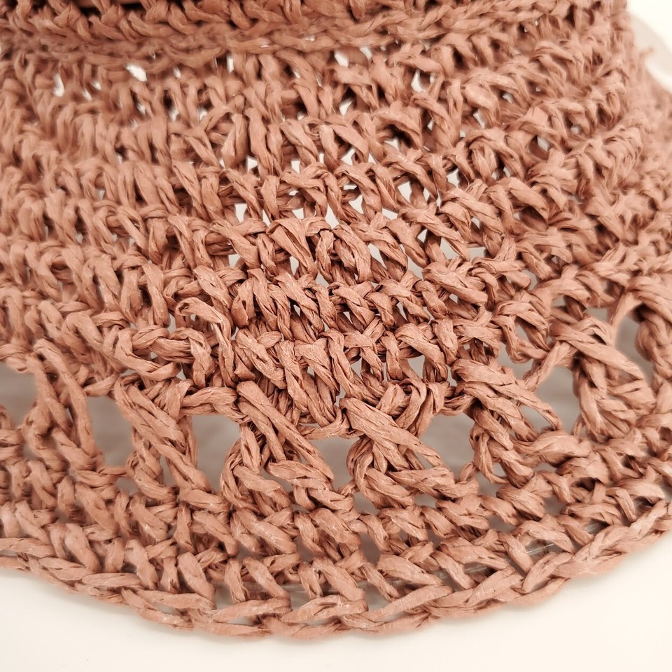 Time and Tru Women Visor Pink Mauve Textured Knitted Elastic Back Strap