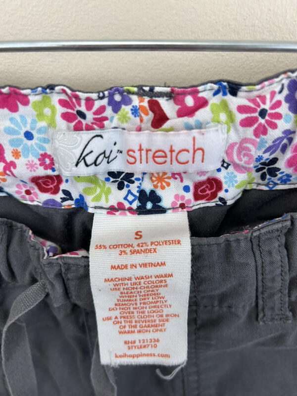 Koi Stretch S Lindsey Cargo Scrub Pants Charcoal Gray 710