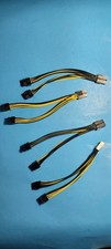Dual 6 Pin Female To Single 8 Pin Male PCIe Graphics Power Cable - Lot of 4 