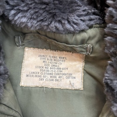 Vintage N-3B Parka Extreme Cold Weather Jacket Mens Small Military