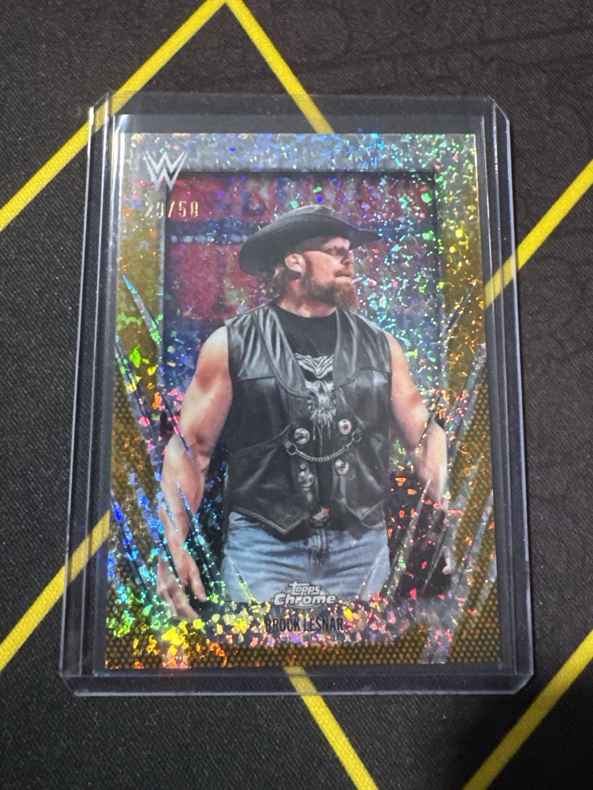 2026 Topps Chrome WWE #168 Brock Lesnar Gold Mini Diamonds /50