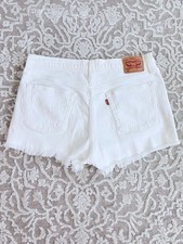 Levi s 501 Original Cut-Off Women s Shorts 33 White 80 EUC No Flaws Stretch