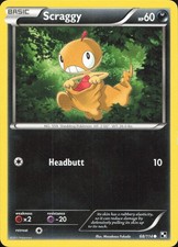 Pokemon Scraggy 68/114 Common Black & White Lightly Played