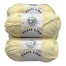 Lion Brand Feels Like Butta Yarn-Lemon - 4 Pack 218 Yd Each NEW