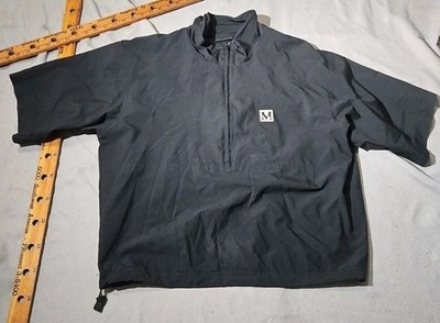 Vtg Zero Restriction Jacket Mens Medium Black 1/4 Zip Windstopper Pullover Y2k 