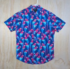 Bonobos Men's Small Stretch Shirt Standard Fit Parrot Macaw Tropical Birds