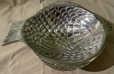 Pewter Fish Scalloped Dish Bowl Item Made in Mexico Vintage