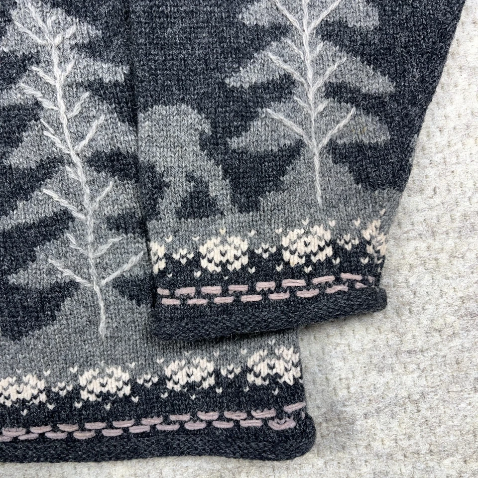 Icelandic Sweater Women XL Gray Wool Pullover Quarter Zip Nordic Snow Winter * - Image 4 of 4