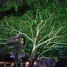 Christmas Laser Projector Lights Outdoor Red Green Stars Waterproof Garden Decor