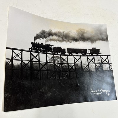 Original JAMES P GALLAGHER Gross Trestle Railroad Gelatin Photo Signed 11x14