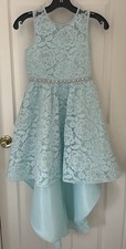 Rare Editions Sequin Floral Lace Rhinestone Jewel High-Low Dress Easter Girls 12