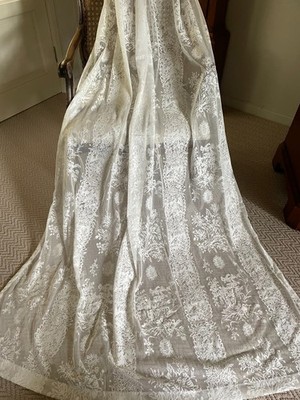 ATEMBERAUBENDE MASSIVE SELTENE 80''X102'' FRANZÖSISCHE STIL SPITZE/NETZ VORHANG PANEEL/VORHANG