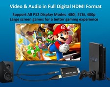 PS2 to HDMI Video Converter Adapter with 3.5mm Audio Output for HDTV Monitor Lot - Image 6