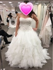 Oleg Cassini Ivory Wedding Dress Style CWG568 Size 14 Wedding Dress