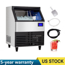 Commercial Ice Maker, Ice Maker Machine with 99lbs Storage Bin 176lbs/24 Hours