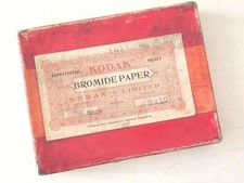 Vintage cardboard box for photo paper "Kodak bromide paper", Russian Empire 1900