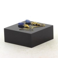 Ohrringe 1 Perle Kyanit Blau Du Brazilien Stahl Golden Made In Fra