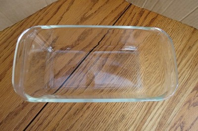 Vintage PYREX Loaf Pan 213 Clear Glass Bread Baking Dish Made in USA 1950's-60's