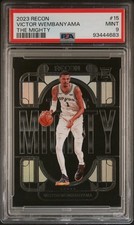 Rare PSA 2023 Recon VICTOR WEMBANYAMA Rookie The Mighty Silver Holo RC 15 POP/10