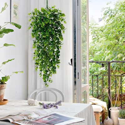 4Pcs Fake Hanging Plants 2.7ft Fake Plants Eucalyptus Leaves UV Resistant  Fake V | eBay