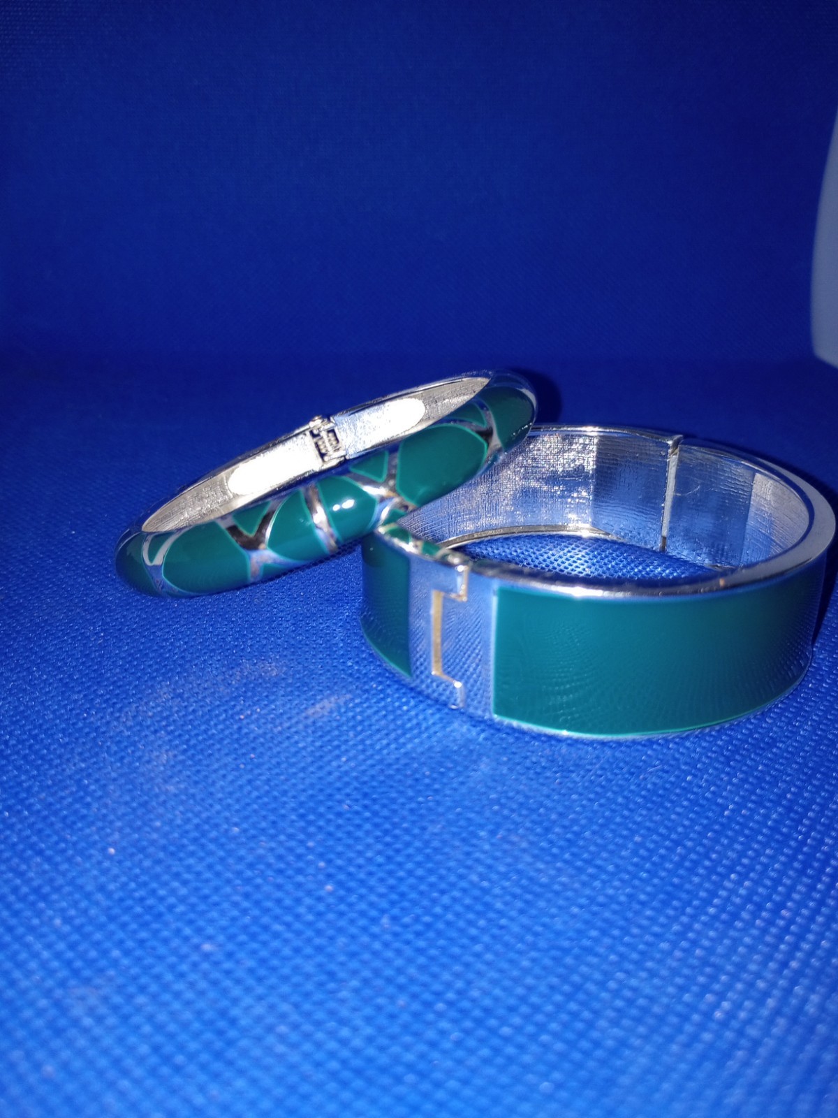 Emerald Green Enamel Bracelet Stackable - image 4