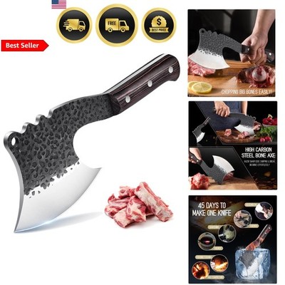 Meat Bone Cleaver Knife Heavy Duty Hand Forged Kitchen BBQ Outdoor Chopper