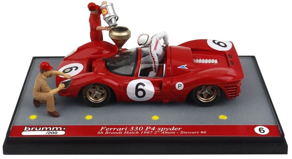 Brumm S25/09 Ferrari 330 P4 #6 2nd BOAC 6hr 1967 'Driver Swap' - 1/43 Scale - Image 3 of 4