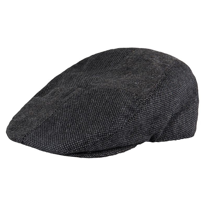 Mens Dockers Flat Top Ivy Cap w Ear Flaps SmMd Dark Grey 6790₽
