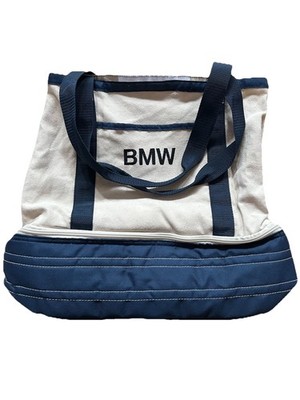 BMW Corporate Canvas Shopping Tote Bag W/Bottom Cooler Golf Beach Gear Heavy