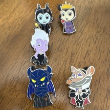Disney Villains Hidden Mickey Pin Set Maleficent, Evil Queen, Ursula