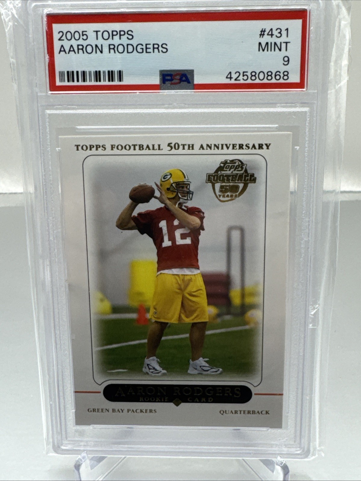2005 TOPPS #431 AARON RODGERS ROOKIE RC PSA 9