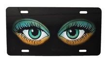 Green Eyes Metal Novelty License Plate