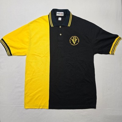 Vintage Velvet Canadian Whisky Polo Black & Yellow L Embroidery Alcohol Shirt