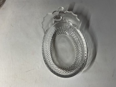 Studio Nova Serving Candy Dish Oval Crystal Clear Holiday Holly Theme -B37