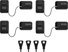Paquete de 4 Cerraduras con Combinacion para Refrigerador y Gabinetes en Negro