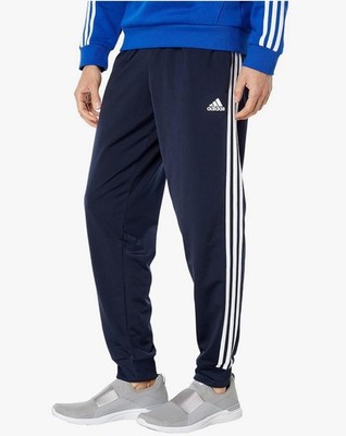 adidas Men's Essentials 3-Stripes Tapered Tricot Jogger Pants Navy Blue 2XL New